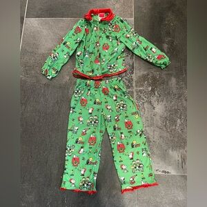 Green Peanuts Characters Christmas Jammies